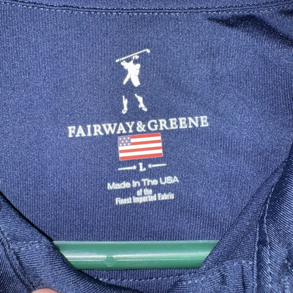 Men's Large Fairway & Greene Navy Blue Golf Polo Shirt‎ Short Sleeve Collared